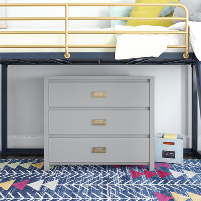 Monarch Hill Haven Contemporary 3-Drawer Dresser - Grey