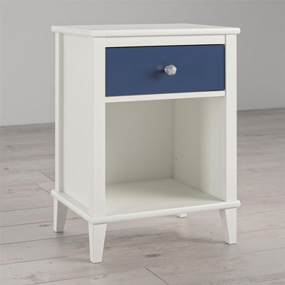 Image of Monarch Hill Poppy Contemporary 1-Drawer Kids Nightstand - Blue