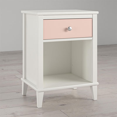 Image of Monarch Hill Poppy Contemporary 1-Drawer Kids Nightstand - Peach