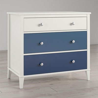 Image of Monarch Hill Poppy Contemporary 3-Drawer Dresser - Blue