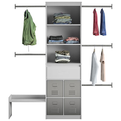 Little Seeds Adjustable Kids Closet Organizer System - Dove Grey