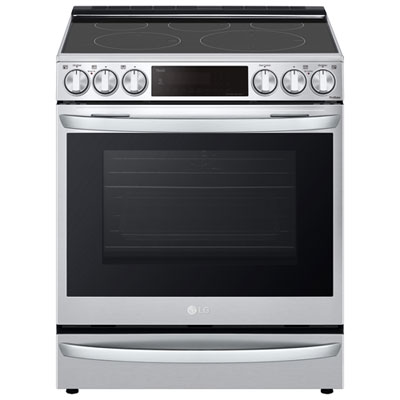 LG 30" 6.3 Cu. Ft. True Convection 5-Element Slide-In Electric Air Fry Range (LSEL6337F) - Stainless We switched from a gas range to electric because we have solar panels