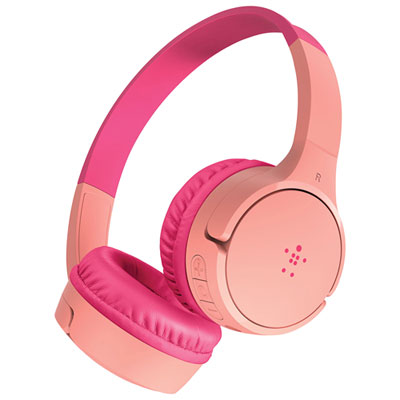 Belkin SoundForm Mini On Ear Bluetooth Kids Headphones Pink