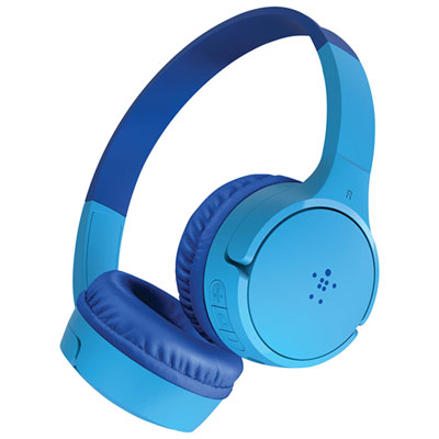 Belkin SoundForm Mini On-Ear Bluetooth Kids Headphones - Blue The volume is adjusted to make it safe for children and they are easily adjustable for different sizes