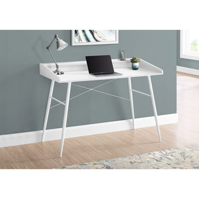 Image of Monarch Tapered-Leg 47.25  W Computer Desk with Hutch - White