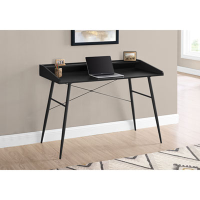Image of Monarch Tapered-Leg 47.25  W Computer Desk with Hutch - Black