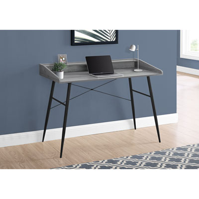 Image of Monarch Tapered-Leg 47.25  W Computer Desk with Hutch - Grey/Black