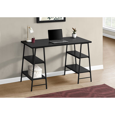 Bureau D'ordinateur De 47,25 Po De Largeur Avec 4 Tablettes De Monarch - Noir