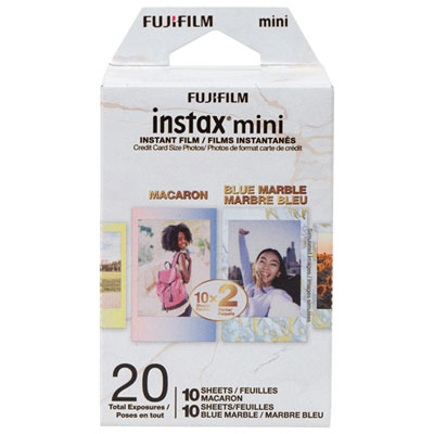 Fujifilm Instax Mini 2-Pack Instax Film - 20 Sheets - Blue Marble/Macaron