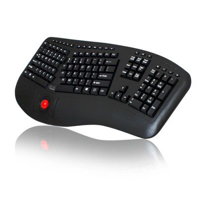 Open Box - Adesso Tru-Form Pro 3500 Wireless Ergonomic Keyboard with Trackball - (WKB-3500UB)