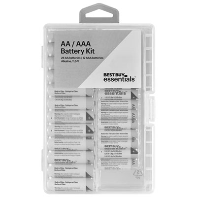 Image of Best Buy Essentials 24-AA and 12-AAA Alkaline Battery Kit