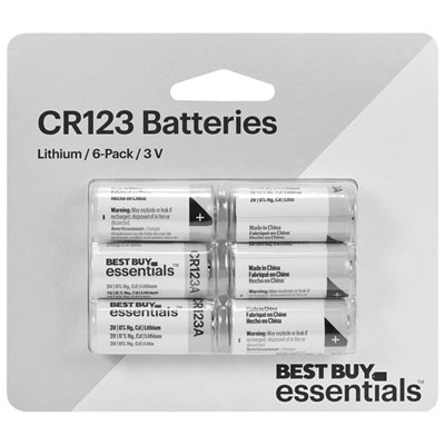 Best Buy Essentials CR123 Lithium Batteries - 6 Pack Long lasting