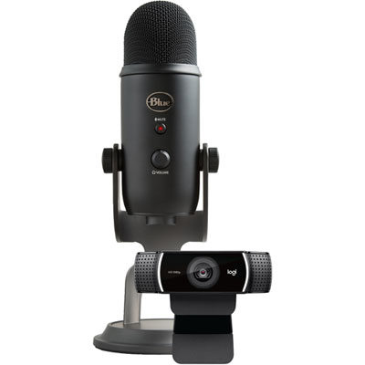 Blue Microphones Pro Streamer Pack with Yeti USB Microphone & Logitech Webcam