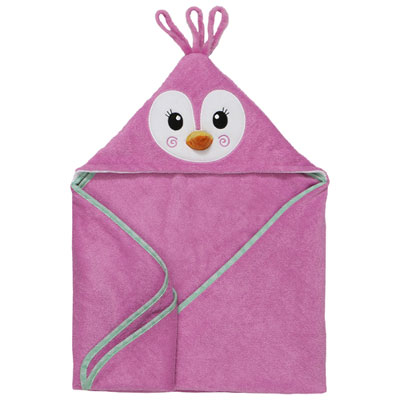 Image of Zoocchini Kids Plush Terry Hooded Bath Towel - 0 to 18 Months - Penguin