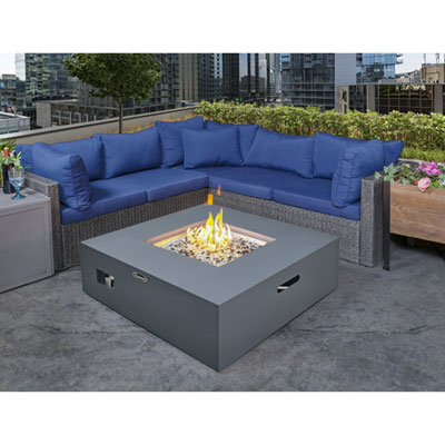 Paramount Square Propane Fire Pit Table - 55,000 BTU - Concrete-Look Fantastic patio addition