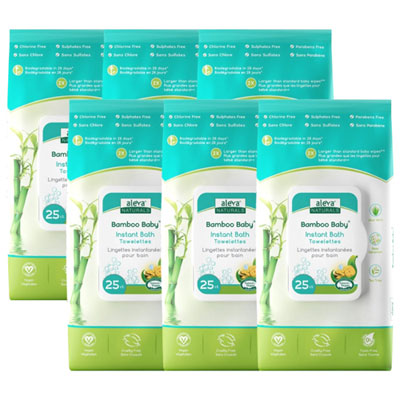 Image of Aleva Natural Bamboo Baby Instant Bath Towelettes - 150 Wipes