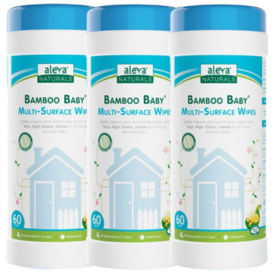 Image of Aleva Natural Bamboo Baby Multi-Surface Wipes - 180 Wipes