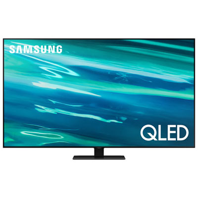 "Open Box - Samsung 75"" 4K UHD HDR QLED Q-Symphony Tizen Smart TV (QN75Q80AAFXZC) - 2021 - Titan Black - Great for Sports & Gaming"