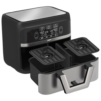 Image of Bella Pro Flex Dual Zone Touchscreen Air Fryer - 8.5L (9QT) - Stainless Steel - Only at Best Buy