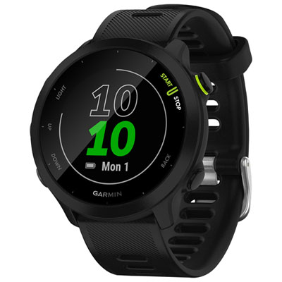 Garmin Forerunner 55 GPS Watch with Heart Rate Monitor - Black First run and I love it!  Much better than my Apple Watch, Fitbit and other non-Garmin watches for running