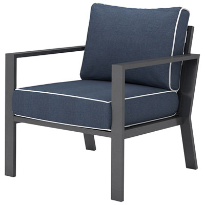 Image of Portofino Powder Coated Aluminum Outdoor Arm Chair - Stone Blue