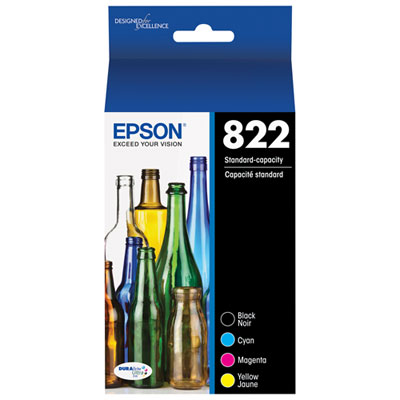 Epson DURABrite Ultra T822 Black & Colour Ink (T822120-BCS) - 4 Pack