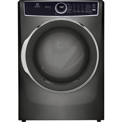 Electrolux 8.0 Cu. Ft. Electric Steam Dryer (ELFE753CAT) - Grey Probably better for the fabric but my lifestyle does not allow me this luxury