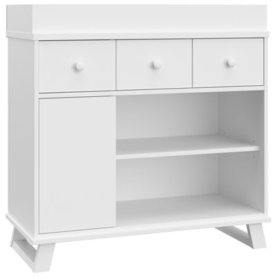 Storkcraft Modern 2-Drawer 4-Shelf Changing Table Dresser - White