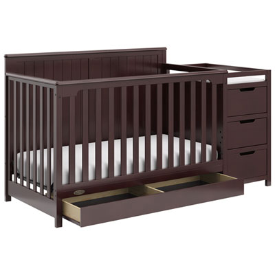 Image of Graco Hadley 4-in-1 Convertible Crib with 3-Drawer Changing Table - Espresso