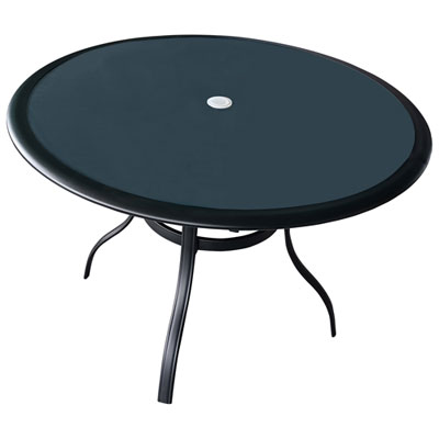 Ravello My Patio Transitional Outdoor Round Dining Table - Charcoal Grey 