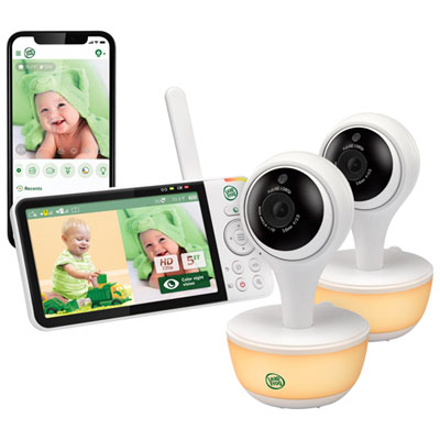 Image of LeapFrog 5   Video Wi-Fi Baby Monitor with 2 Cameras, Night Vision, Zoom & 2-Way Audio (LF815-2HD)