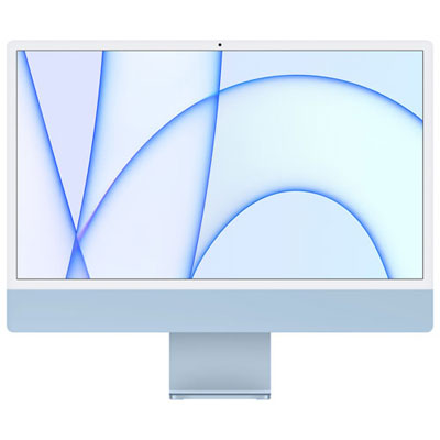 Open Box - Apple iMac 24" (Spring 2021) - Blue (Apple M1 Chip/7-Core GPU/256GB SSD/8GB RAM) - En