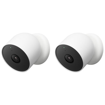 Google Nest Cam Wire-Free Indoor/Outdoor Security Camera - 2 Pack - White Google nest security cameras