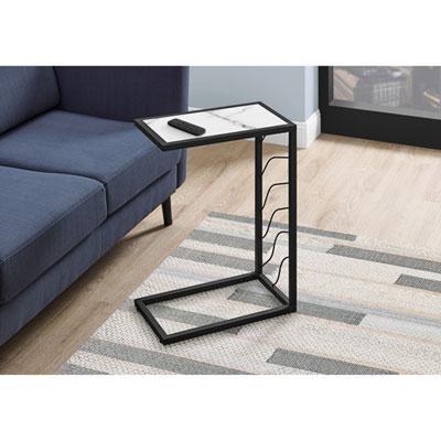 Image of Monarch Contemporary Rectangular Accent Table - White Marble