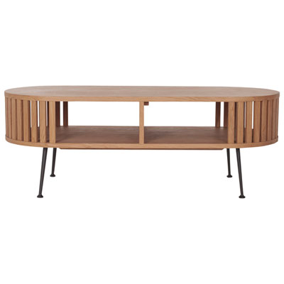 Monterey Oval Mid Century Modern Wood Coffee Table Chestnut - Alaterre  Furniture