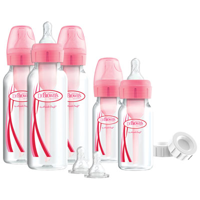 Image of Dr. Brown's Options Newborn Feeding Baby Bottle Set - Pink