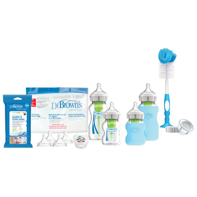 Image of Dr Brown's Options+ Wide Neck Glass Baby Bottle Set