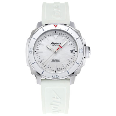 Image of Alpina Seastrong Diver Comtesse 34mm Women's Sport Watch - White/Silver-Tone