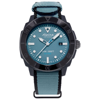 Image of Alpina Gyre Seastrong Diver 315 44mm Men's Sport Watch - Light Blue/Black
