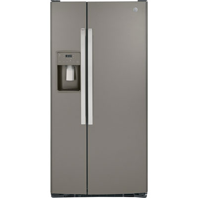 GE 33" 23 Cu. Ft. Side-By-Side Refrigerator with Water & Ice Dispenser (GSS23GMPES) - Slate Great Refrigerator