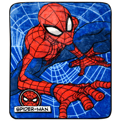 Image of Marvel Spider-Man Plush Throw Blanket - Blue