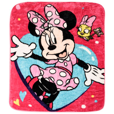 Image of Disney Minnie Mouse Plush Throw Blanket - Pink