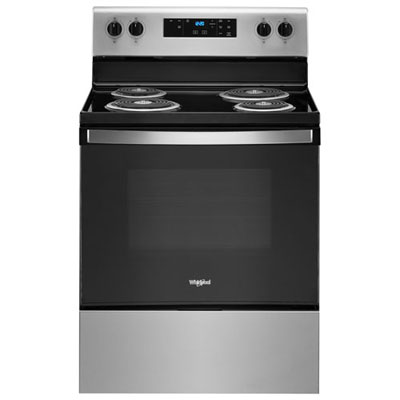 "Whirlpool 30"" Freestanding Electric Coil Top Range (YWFC315S0JS) -Stainless -Open Box -Perfect Condition"