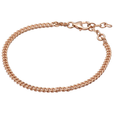 Image of Bronzoro Diamond-Cut Curb Link Bracelet in 18K Rose Gold on Bronze