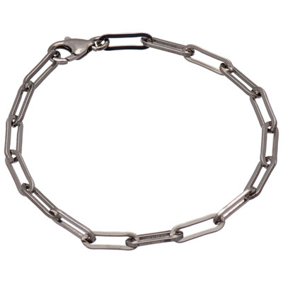 Image of Bronzoro Paperclip Link Bracelet in Ruthenium on Bronze