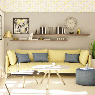 Manteau De Cheminée/tablette Murale En Bois D'acacia De 45 Po D'elements - Naturel