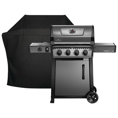Image of Napoleon Freestyle 425 47000 BTU Propane BBQ with Side Burner & Grill Cover - Black - Only at Best Buy