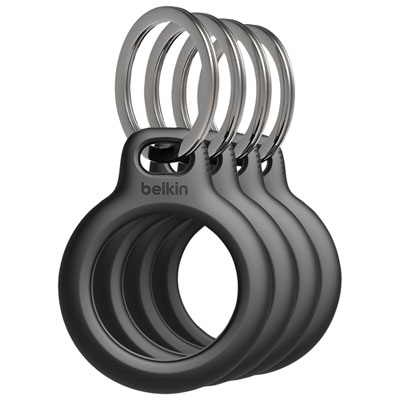Image of Belkin Secure Holder with Key Ring for AirTag - Black - 4 Pack