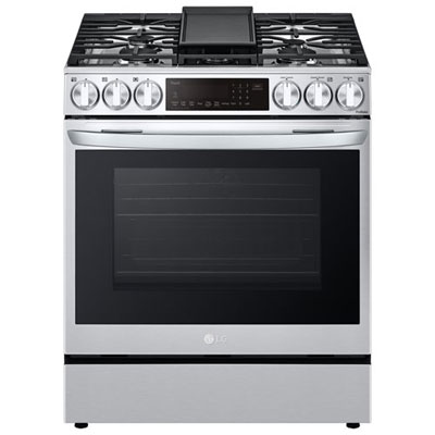 "LG 30"" True Convection Slide-In Gas Air Fry Range (LSGL6335F) - Stainless - Open Box - Scratch & Dent"