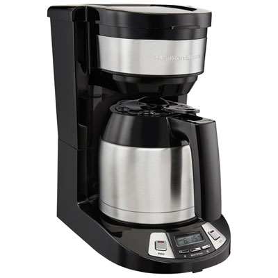 Image of Hamilton Beach Programmable Coffee Maker with Thermal Carafe - 8-Cup - Black/Stainless Steel